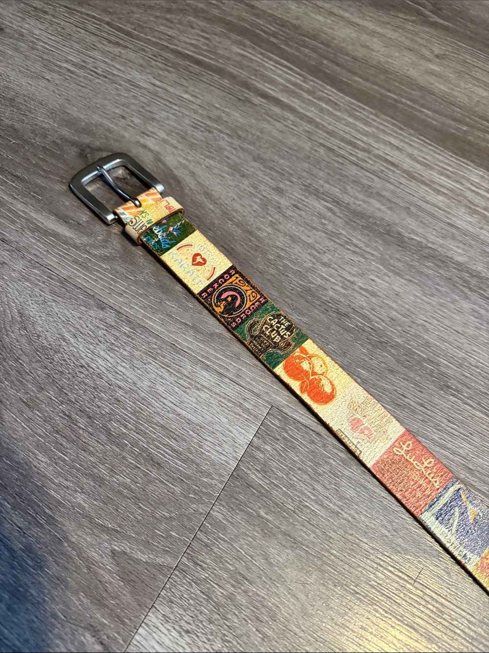Fossil Men's Colorful Patchwork Leather Belt